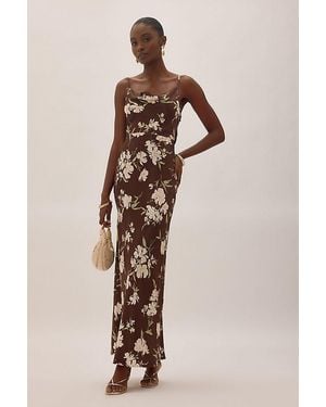 Nobody's Child Ellison Strappy Cowl-Neck Satin Maxi Dress - Natural