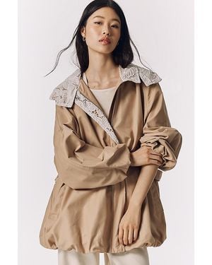 By Anthropologie Bubble-Hem Anorak Jacket - Natural