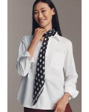 Maeve Large Graphic Print Silk Scarf - Grey
