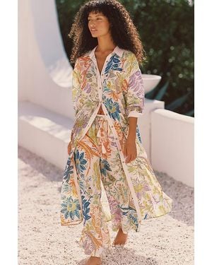 Celandine Sheer Printed Wide-Leg Trousers - Multicolour