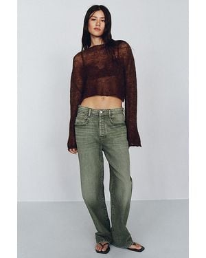 Pilcro X-Boyfriend Mid-Rise Relaxed Straight-Leg Jeans - Green