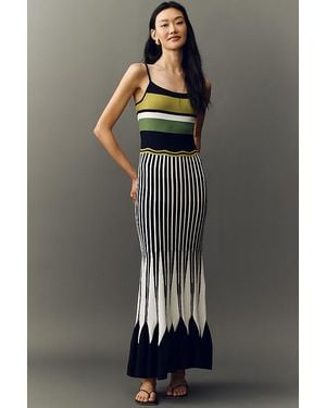 Maeve Striped Sleeveless Knit Maxi Dress - Grey