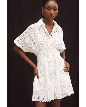 Exquise The Tobie Button-Front Pleated Shirt Dress By Mini Eyelet Edition - Black
