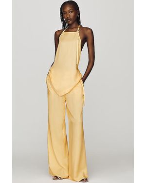 By Anthropologie Silky Wide-Leg Trousers - Natural