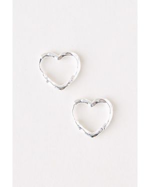 Enamel Copenhagen Small Heart Hoop Earrings - Natural