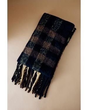 SELECTED Tally New Check Scarf - Blue