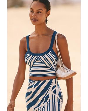 Celandine Printed Scoop-Neck Knit Tank Top - Blue