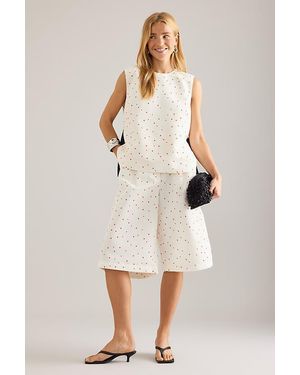 Stella Nova Heart Print Knee-Length Shorts - White