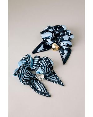 Anthropologie Scarf Hair Scrunchie - Blue