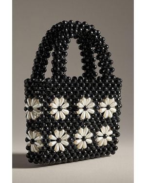 Melie Bianco Selena Floral Beaded Bag - Black