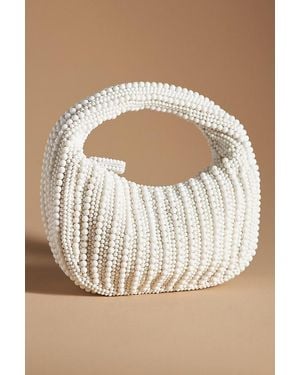 Anthropologie Mini Beaded Shoulder Bag - Natural