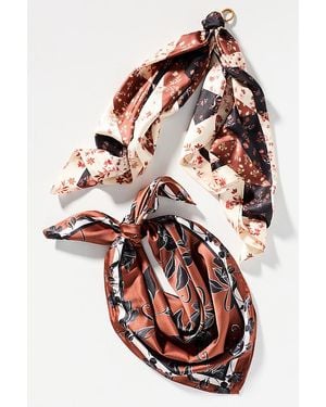 Anthropologie Printed Headscarves, Set Of 2 - Pink