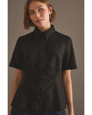 Exquise Nara Faux-Suede Blouse - Brown