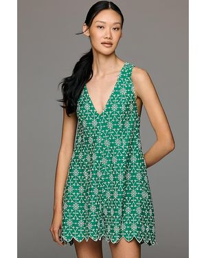 Maeve Eyelet Swing Playsuit - Green