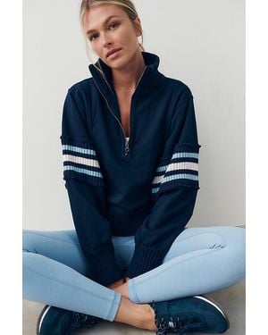 Daily Practice Striped Half-Zip Jumper - Blue