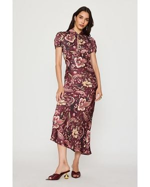 By Anthropologie Collared Satin Midi Dress