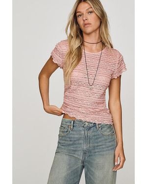 By Anthropologie Lace Ruffle Baby T-Shirt - Pink