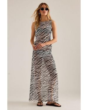 Bondeye Karma Sheer Zebra Maxi Dress - Multicolour