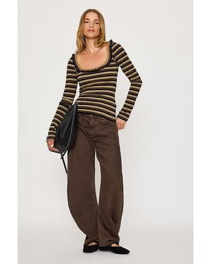 Damson Madder Gem Stripe Long-Sleeve Top - Brown