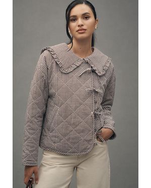Maeve Collared Quilted Jacket - Grey