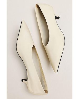 By Anthropologie Pointed-Toe Kitten-Heel Court Shoes - Natural