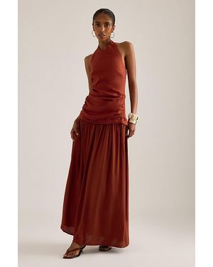 Faithfull the Brand Tali Linen-Blend Drop-Waist Maxi Dress - Red