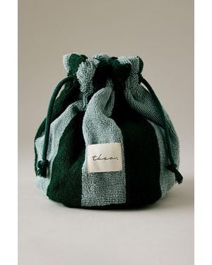 TBCo Terry Cotton Stripe Wash Bag - Green