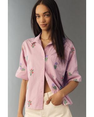 Maeve The Mabel Boxy Oxford Shirt By - Pink