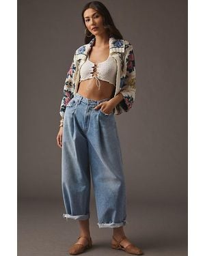 Anthropologie By Floral Cocoon Cardigan - Grey