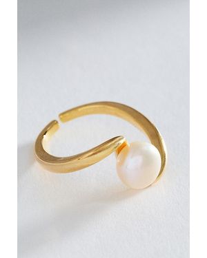 By Anthropologie Delicate Pearl Ring - Metallic