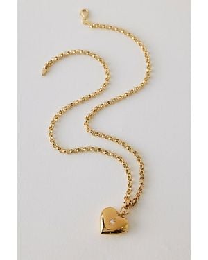 Tilly Sveaas Large Heart Chunky Necklace - Metallic