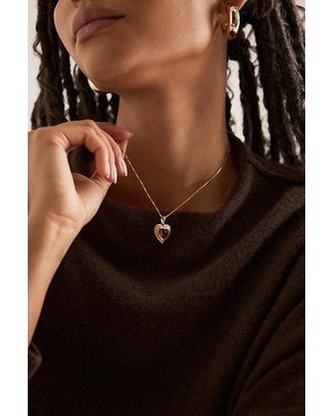 Rachel Jackson Electric Love Garnet Heart Necklace - Black
