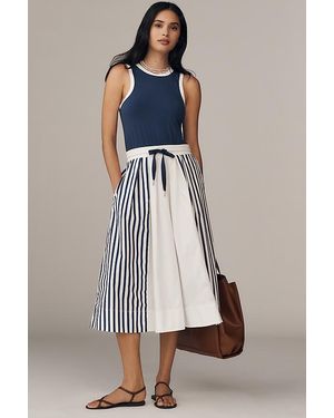 Daily Practice Sleeveless Drawstring Midi Dress - Blue