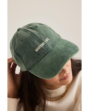 By Anthropologie Matcha Life Embroidered Baseball Cap - Green
