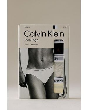 Calvin Klein Icon Logo Bikini Briefs, 3 Pack - Metallic