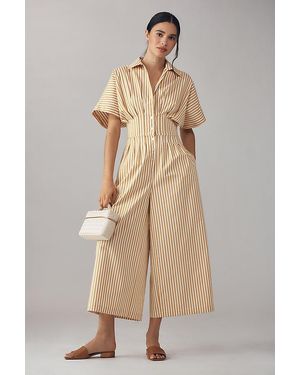 Exquise The Tobie Pleated Jumpsuit By - Natural