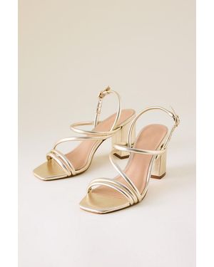 By Anthropologie Asymmetrical Strappy Heels - Natural