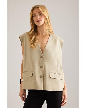 Gestuz Izza Linen-Blend Waistcoat - Natural