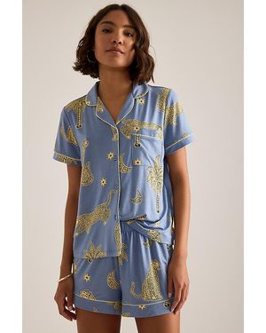 Chelsea Peers Tiger Palm Short Pyjama Set - Blue