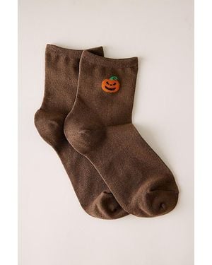 By Anthropologie Halloween Icon Knit Trouser Socks - Brown