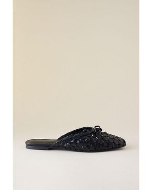 By Anthropologie Woven Bow Mules - Black