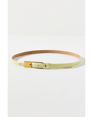 Maeve Skinny Square Buckle Belt - Green