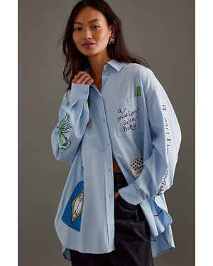 Stella Nova Bead Embellished Shirt - Blue