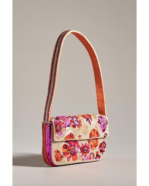 Maeve The Fiona Beaded Bag: Floral Fun Edition - Red