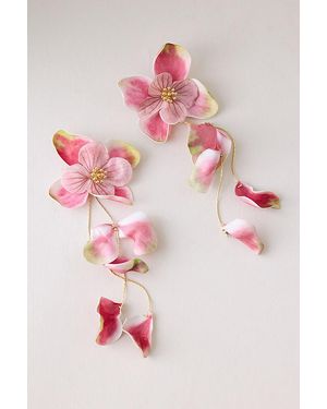 By Anthropologie Floral Drop Earrings - Pink