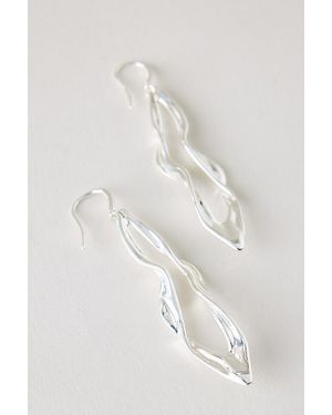 By Anthropologie Plated Molten Drop Earrings - White