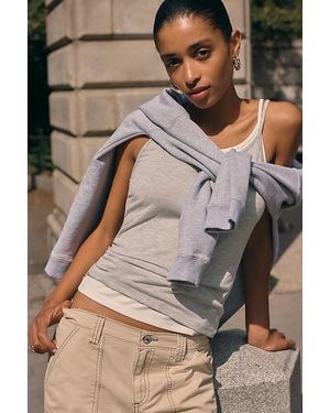 By Anthropologie Surrey '90S Strappy Scoop Tank Top - Grey