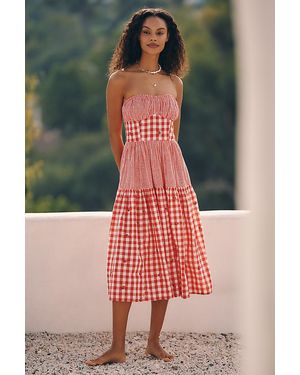 Celandine Strawberry Fields Strapless Waisted Dress - Red