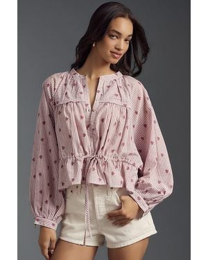 Pilcro The Sidney Batwing Blouse By Cinched Waist Edition - Brown