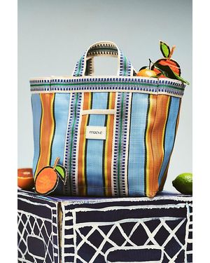 Maeve Striped Mesh Tote Bag - Green